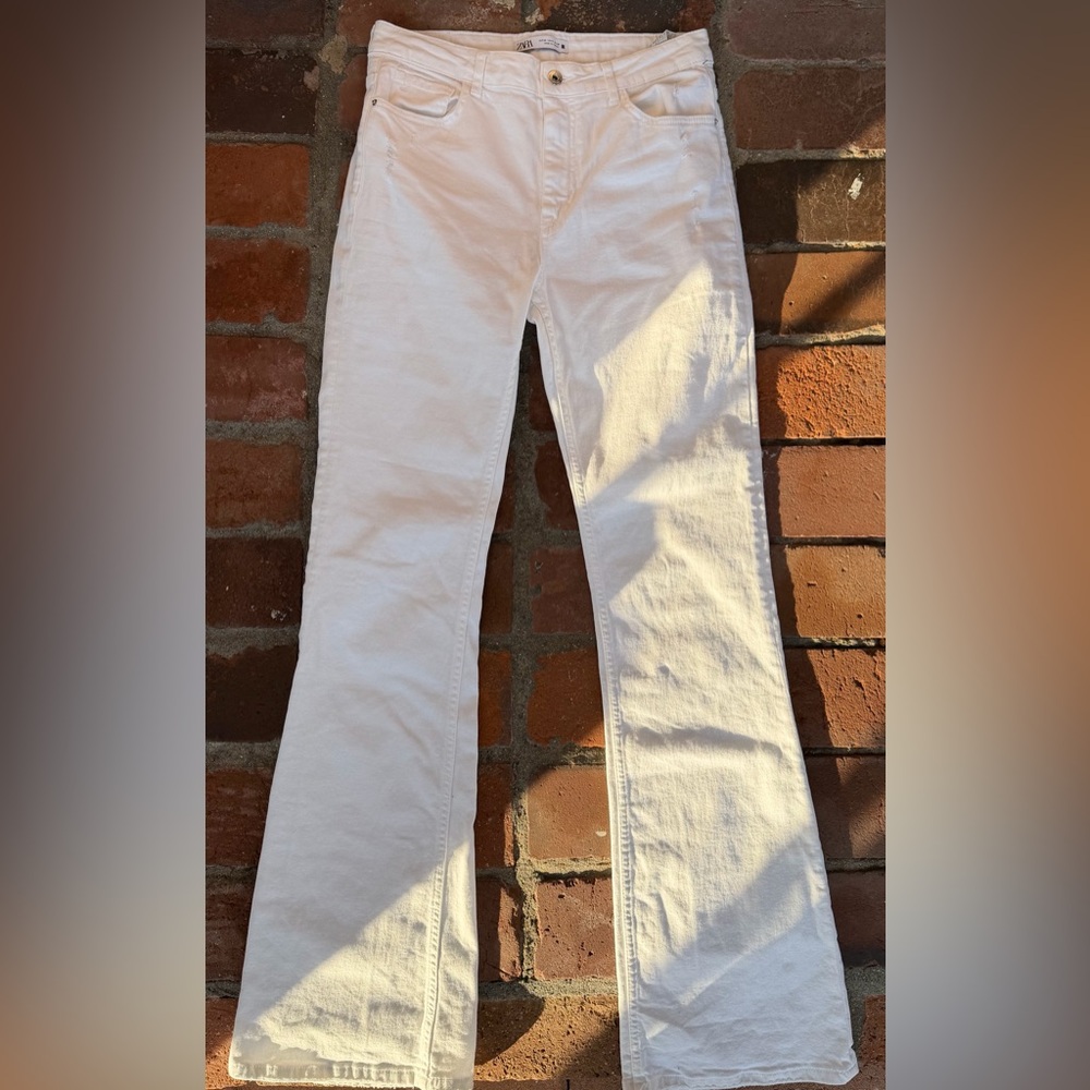 Zara White Flare Jeans